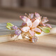 Meng Junchen's intangible velvet flower hairpin handmade new Chinese style hairpin cheongsam headdress ancient style Hanfu hair accessories fairy headdress pink lily velvet flower hair comb