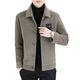 PZCL Hangzhou Italian-French Men's Trench Coat Tweed Jacket Winter Plus Fleece Thickened Casual and Evergrande Short Woolen Coat Thickened 9858 Black Plus. Fleece Style L [110-130Jin [Jin equals 0.5 kg]]