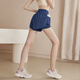 Youyou sports shorts for women fake two-piece anti-exposed yoga running and wear fitness two-piece set J21086DY hidden blue M
