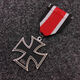 Retro Iron Cross Medal COS German Badge Brooch Metal Pendant Trend Iron Cross Red Simple Dress