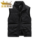 金盾棉马甲男冬季加绒保暖背心多口袋工装羊羔绒马夹加厚大码坎肩外套 8776款卡其色(加棉) 加绒 2XL 推荐(140-155斤
