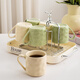 Xiderun Light Luxury Water Cup Tray Housewarming Cup Set High-end Living Room Home Coffee Table High-Value Ceramic Water Set Gradient Six Colors Water Cup Set + Tray + Cup Holder