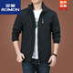 Romon Outdoor Men's Jacket Otoño e Invierno 2025 Nuevo tops de ropa de otoño para hombres de mediana edad más chaqueta de vellón Primavera y otoño grueso 9898 Black Style Plus Fleece 3xl
