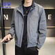 ROMON Jacket Men's Autumn and Winter Casual Jacket Men's Trendy Loose Versatile Top Clothes Men's Dark Gray XL