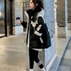 Yuannuo black spliced parka down jacket 2026 winter new style small loose slim hooded jacket picture color (ready in stock) M recommended 80-100Jin Jin equals 0.5 kg