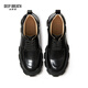 
DEEP BREATH Deep Breath Women's Shoes Cowhide Thick Sole Low Top Strap Gentleman Single Shoes Women's AX13066 Black 37