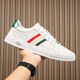 
Queen Medusa 2024 autumn and winter new light luxury leather high-end trendy board shoes for men versatile casual one-step white and blue 9922 38