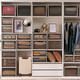 Sanqihu drawer storage box household wardrobe storage plastic transparent storage box cabinet clothes finishing box 3523 upgraded thickened export model 47* wide 35* refreshing transparent color drawer