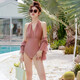 Mu Nanfei 2024 new one-piece swimsuit for women two-piece sexy slim super fairy vacation hot spring bikini hot spring swimsuit 12213-green S80-90Jin [Jin equals 0.5 kg]