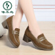 Woodpecker British Style Small Leather Chaussures Chaussures pour femmes Nouveau 2025 Spring and Automne Fashionable Casual HEPT Talon Généreau en cuir à une jambe Retro Single Chaussures 1098 Black 37