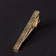 XIERWEI auspicious pattern tie clip men and women's fixed buckle business clip buckle pin collar clamp gold retro pattern tie clip