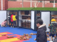 Kindergarten Outdoor Spielzeugschrank Lagerregal Regenfischschrank Kinder im Freien mit Türen und Rädern Graffiti -Schrank 01 Typ 14065170 cm