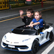 Children's shoes Lamborghini authorized two-seater children's electric car can seat adults four-wheeled stroller remote control toy car red luxury four-wheel drive + 12V10 soft tires can seat adults