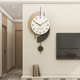 Yunya log cream style living room wall clock 2024 new Internet celebrity clock modern simple clock home punch-free wall clock Shuangxin log wall clock 70cm*32cm