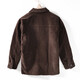 Luo Meng autumn and winter retro youth high-end cotton coat men's lapel plus cotton jacket corduroy jacket men's new cotton jacket coffee XL