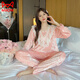 Cat Man Pyjamas für Frauen im Herbst und Winter 2023 neuer Stil von Gold Samt Prinzessinstil süß und niedlich Palast dünner Samt-Heimkleidung Set 723# Pink [hochwertiger Samt] M [Empfohlen 75-95jin [Jin gleich 0,5 kg] tragen]