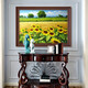Sonnenblume Pastoral Landschaft Malerei handbemalte Ölmalerei Europäischer Eingang Eingang Eingang 692 Gold Massivholz Rahmen 160x100