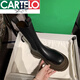 
CARTELO Boots Genuine Leather Green Sole Martin Boots Women's British Style Mid-Card Slim Chin Boots Thick Sole Chelsea Short Boots Green Sole Mid-Card (Perry) 37