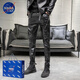 Pantalon en cuir Pilot Nasalike Pantalon en cuir masculin en automne et hiver plus en velours TRENDY TERRÉE ARRÉPROPOSION PANTAL MOTOBYCYLE PANTAL MOTRE M (Guy spirituel) 558 32 (Zhengui Suprême) Circle de taille 2 pieds 4 4 pieds 4