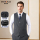 Fat Brother Plus Size Men's Suit Suit Men's Vertical Stripe Suit Three-piece Wedding Groom's Suit Plus Fat Oversize Formal Suit Black Vertical Stripe 7XL (280-300Jin Jin is equal to 0.5 kg)