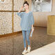 
Cypress Loose Bat Shirt Women's 2025 Autumn New Round Neck Pullover Wood Earrings Mid-Sleeve Shirt