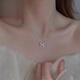 Guanpu Pavilion Fat Donglai's same style pt950 platinum bow necklace PT950 women's summer light luxury platinum clavicle chain for Valentine's Day bow set chain