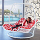 
Nuojiangjing Ei9 rocking chair, double hammock hang basket, blue bed outdoor swing chair balcony hanging blue swing bed rocking white small (A13821 seat cushion)