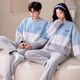 clolv kiss珊瑚绒情侣家居服秋冬款圆领加绒加厚睡衣女冬季法兰绒可外穿套装 6630 男L