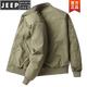 JEEP SPIRIT飞行夹克男休闲薄款工装外套男士春秋新款宽松秋冬防风男装棒球服 JWD9226黑色-加棉 M