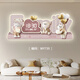 Clock painting cartoon cream style living room decoration painting with clock plug-in digital wall clock children's room bedroom creative LED light painting WY738 [Lightless power bank model] 47 inches [120*48cm]