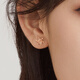 Lukfook Jewelry 18K Gold Snowflake Earrings Stud Earrings for Gift L19TBKE0019R Total Weight 0.84g Comes with Silicone Ear Plugs
