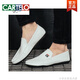 CARTELO Spring 2025 new Doudou shoes men's leather shoes Korean version driving shoes lazy shoes social trend casual men's shoes white 9880 39