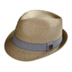 
Tochino high-end Rafi hat men's adult summer sun hat beach hat women's sun protection short edge vacation jazz hat grey stripe belt regular code M55-57.5CM