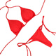 New European and American bikini solid color three-point sexy swimsuit for women split adjustable straps Black (with chest pad) XL