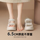 ZHR运动凉鞋夏季便捷魔术贴厚底女鞋百搭外穿鞋子女 G695 米色 36 