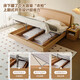 
Quanyou (QUANU) Home Double Bed 1.8x2m Log Style Bedroom Furniture 1.5m Single Bed Modern Simple Bed Headband Storage Bed Suspension 1.8*2m Bed + 69 Mattress