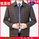 Hengyuanxiang middle-aged and elderly men's jacket wool jacket autumn and winter high-end business plaid lapel middle-aged loose large-size dad suit 881 burgundy 200/112200 to 220Jin[Jin equals 0.5 kg]