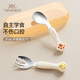 YEEHOO baby learns to eat fork spoon baby learns to eat complementary food spoon children's tableware spoon stainless steel fork spoon cat claw stainless wind fork spoon