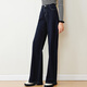 Betu women's new winter jeans versatile high-waisted slim straight wide-leg pants for women 2311T55 dark denim blue M