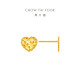 Chow Tai Fook's glossy love, golden gold earrings (working fee of 320) about 2.5g EOF1390
