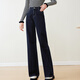 Betu women's new winter jeans versatile high-waisted slim straight wide-leg pants for women 2311T55 dark denim blue M