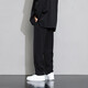 SHANNU casual pants men's spring and summer draped thin trendy loose wide-leg ice silk straight business suit trousers black [high quality] L