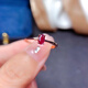 Pritte natural ruby ring main stone 3*5mm 925 silver electroplated gold fine inlay simple and exquisite