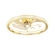 XMSJ lighting fan light ceiling fan light master bedroom room ceiling light new style restaurant fan with lamp 12004 gold + white 55CM