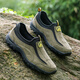 
Autumn and winter soft sole non-slip men's shoes middle-aged sports and casual shoes one-legged hiking shoes without laces for the elderly travel shoes 1502 green 42