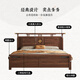 Small wooden nest bed solid wood bed double bed single bed new Chinese style black walnut storage bedroom 1.8 meters large wedding bed bed bracket 1500*2000