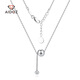 Aido diamond pt950 platinum necklace for women platinum with ball Bing fashion set chain tassel pendant gift for girlfriend weight 4.7-4.9g length 43+3cm