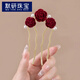 MOYAN New Chinese Style Hairpin for Women Burgundy Camellia Buds Versatile U-shaped Hairpin Ball Head Hair Styling Accessories Gold A10-104