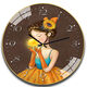 Watches, wall clocks, home internet celebrity living room watches, new style wall-mounted clocks, fashionable, high-value, hole-free quartz clocks, 6628 bubble gum girl, 14-inch (35 cm) curved glass