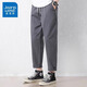
Jeanswest casual pants men's spring and summer new trendy loose versatile nine-point men's pants thin cotton teen straight-leg pants 9904 gray-green L